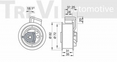 TREVI AUTOMOTIVE td1323 -  Натяжной ролик, ремень ГРМ